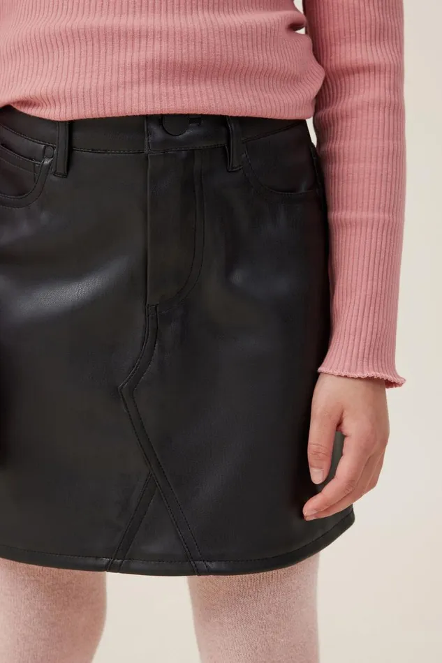 Girls 214 Shorts Skirts and Playsuits Cotton On Nelly Vegan Leather Skirt Black