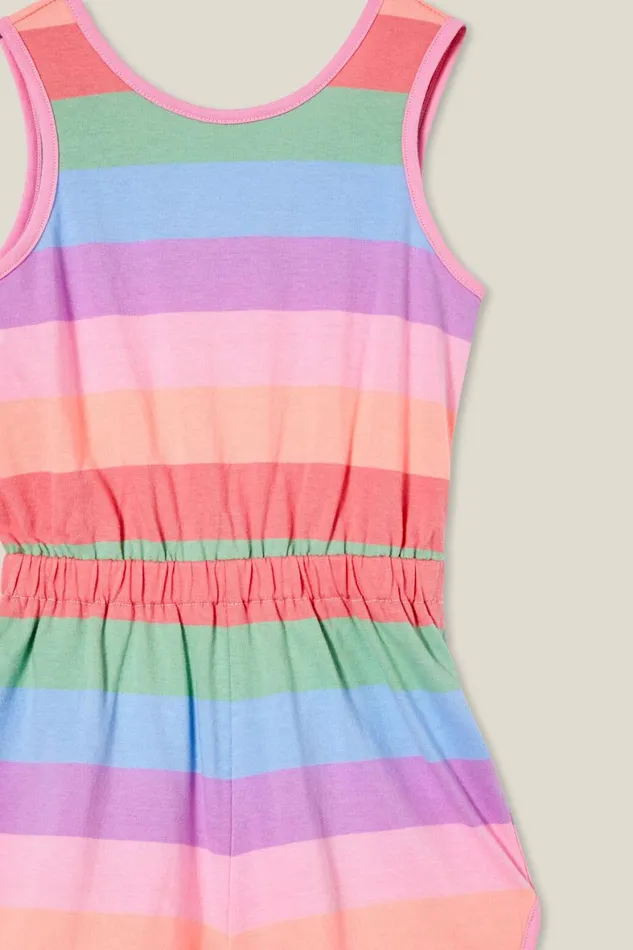 Girls 214 Shorts Skirts and Playsuits Cotton On Romy Playsuit Block Stripe Rainbow