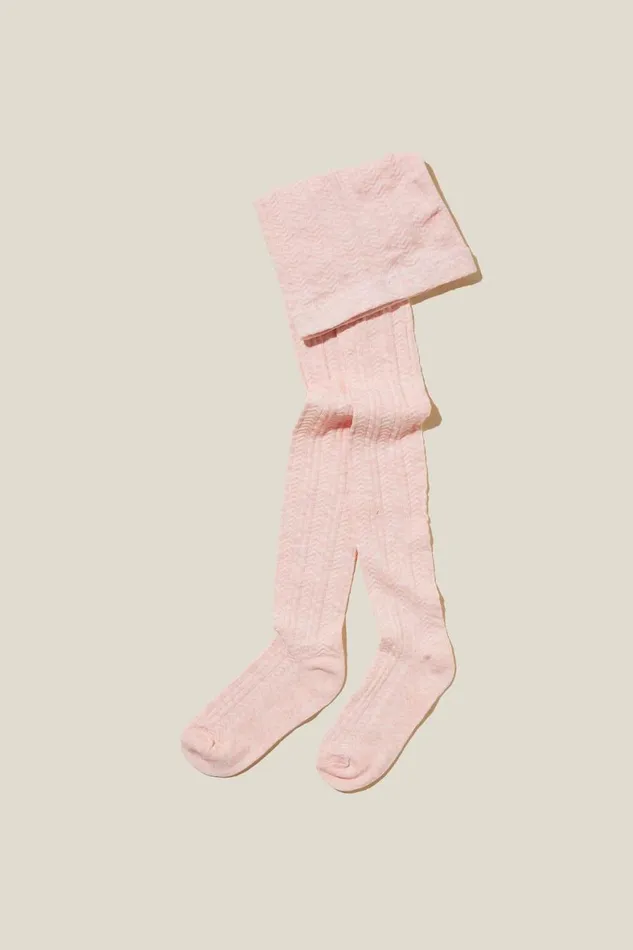 Girls 214 Socks and Tights Cotton On Solid Tights Blush Marle