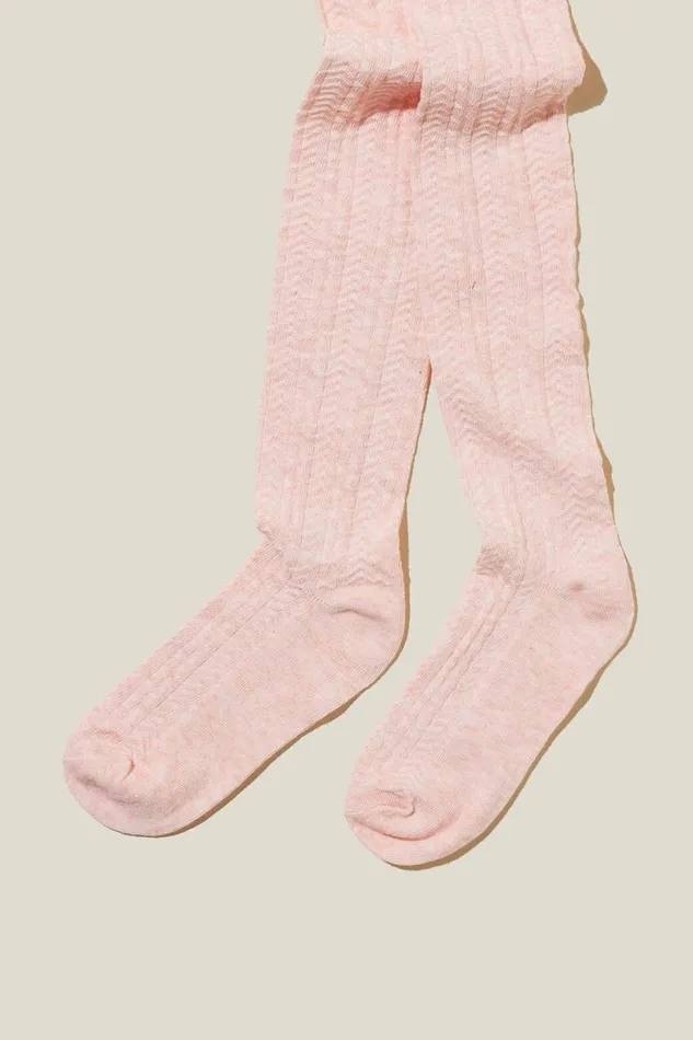 Girls 214 Socks and Tights Cotton On Solid Tights Blush Marle