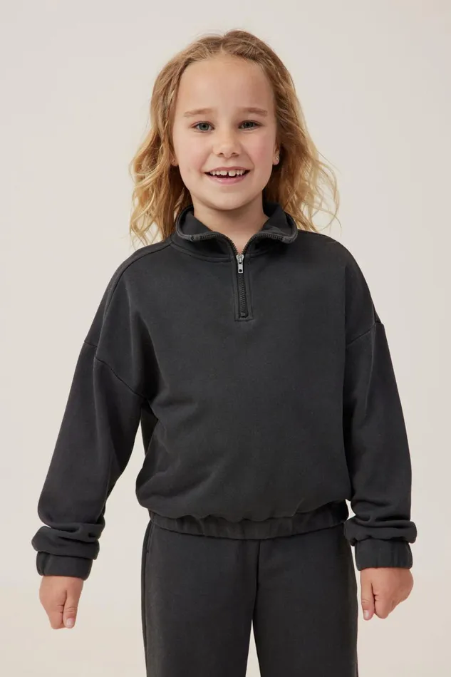 Girls 214 Sweatshirts and Sweatpants Cotton On Naomi Half Zip Pullover Phantom Girls 214 Sweatshirts and Sweatpants Cotton On Naomi Half Zip Pullover Phantom