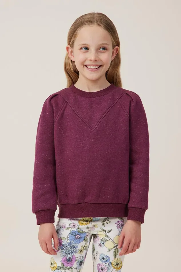Girls 214 Sweatshirts and Sweatpants Cotton On Nora Fleece Crew Crushed Berry Nep Girls 214 Sweatshirts and Sweatpants Cotton On Nora Fleece Crew Crushed Berry Nep