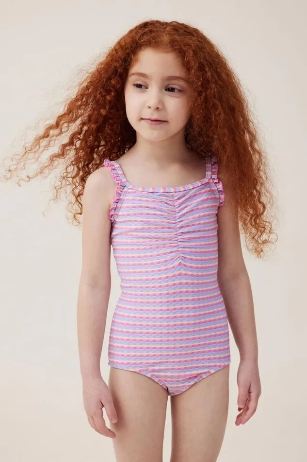 Girls 214 Swimwear Cotton On Arabella One Piece Multi Stripe