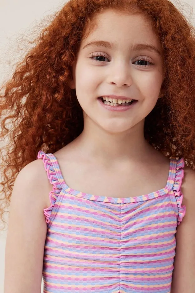 Girls 214 Swimwear Cotton On Arabella One Piece Multi Stripe