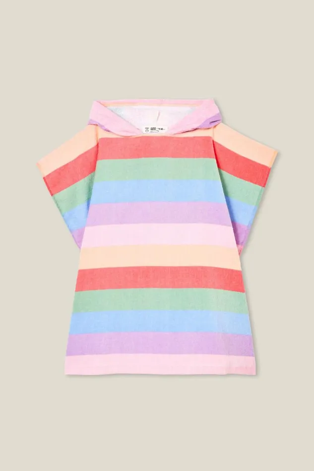 Girls 214 Swimwear Cotton On Hooded Towel Lavender Dreamsmulti Stripe