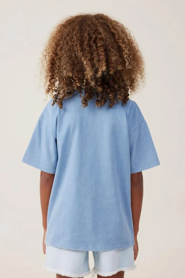Girls 214 Tops and TShirts Cotton On License Drop Shoulder Short Sleeve Tee Lcn Dis Bambidusty Blue