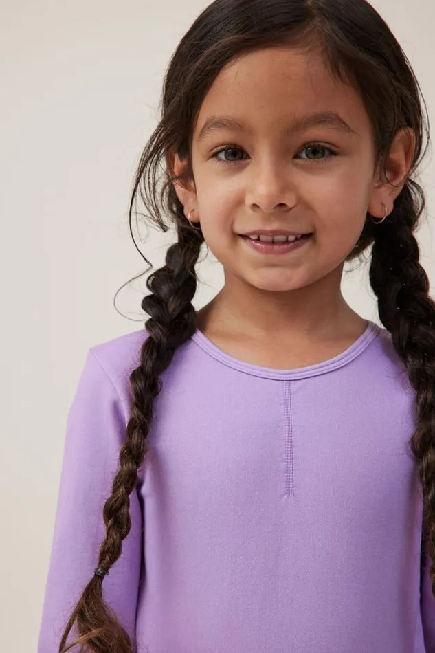 Girls 214 Tops and TShirts Cotton On Summer Long Sleeve Top Lilac Drop Wash
