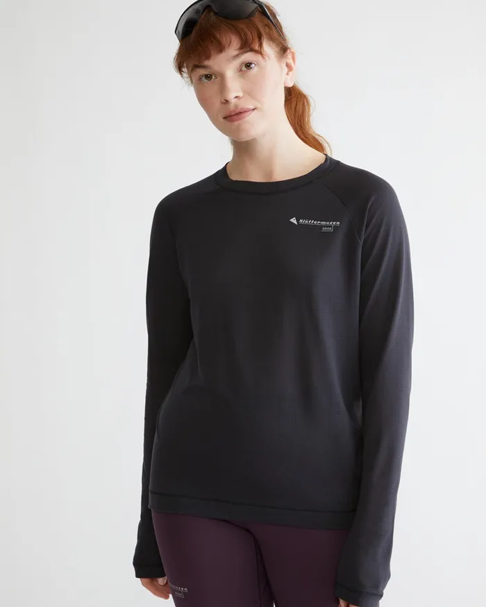 Groa Technical Long Sleeve Tee Raven Women Klttermusen TShirts