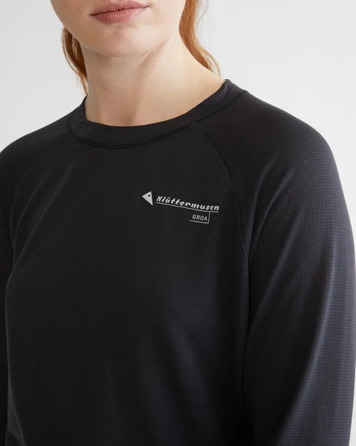 Groa Technical Long Sleeve Tee Ruby Red Women Klttermusen TShirts