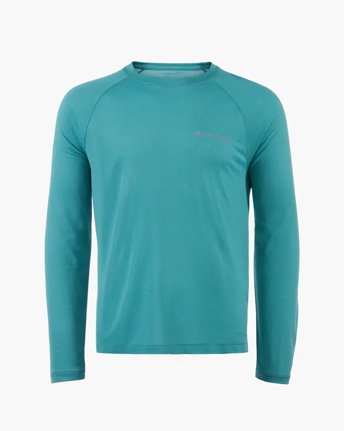 Groa Technical Long Sleeve Tee Teal Blue Men Klttermusen TShirts