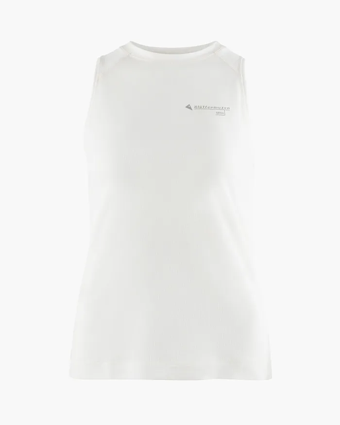 Groa Technical Tank Top Snow Women Klttermusen TShirts