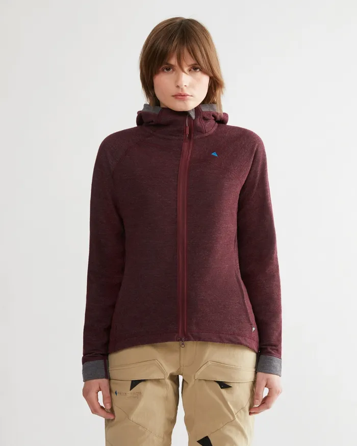 Hdur Hooded Zip Tawny Red Women Klttermusen Fleeces and Sweaters