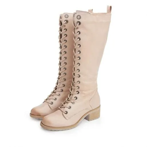 Hailey Cream Leather Women Moda In Pelle Leather Boots Hailey Cream Leather Women Moda In Pelle Leather Boots