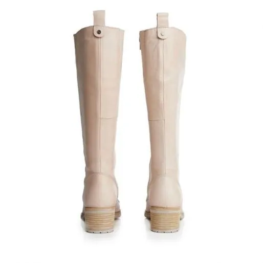 Hailey Cream Leather Women Moda In Pelle Leather Boots Hailey Cream Leather Women Moda In Pelle Leather Boots