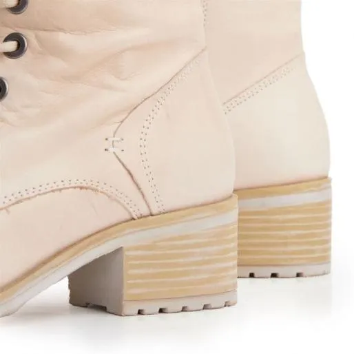 Hailey Cream Leather Women Moda In Pelle Leather Boots Hailey Cream Leather Women Moda In Pelle Leather Boots