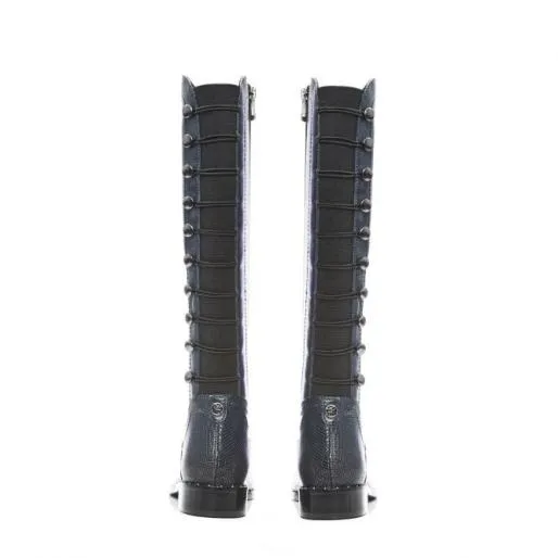 Haisley Navy Leather Women Moda In Pelle Leather Boots Haisley Navy Leather Women Moda In Pelle Leather Boots