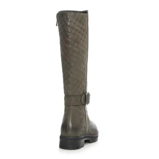 Hamish Khaki Leather Women Moda In Pelle Leather Boots Hamish Khaki Leather Women Moda In Pelle Leather Boots
