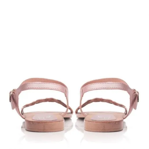 Harlee Taupe Leather Women Moda In Pelle Flat Sandals Harlee Taupe Leather Women Moda In Pelle Flat Sandals