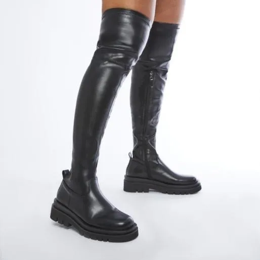 Henner Black Porvair Women Moda In Pelle Black Boots