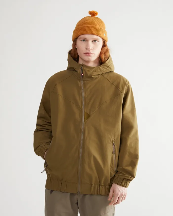 Hjuke Hooded Jacket Olive Men Klttermusen Wind Resistant Jackets