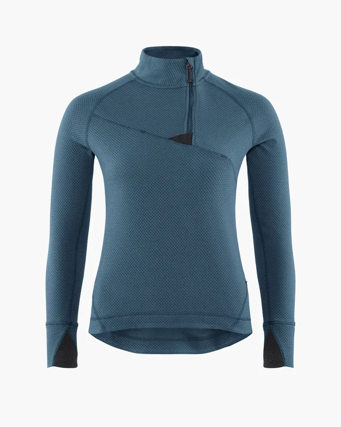 Huge Norna Half Zip Mid Layer Monkshood Blue Women Klttermusen Fleeces and Sweaters