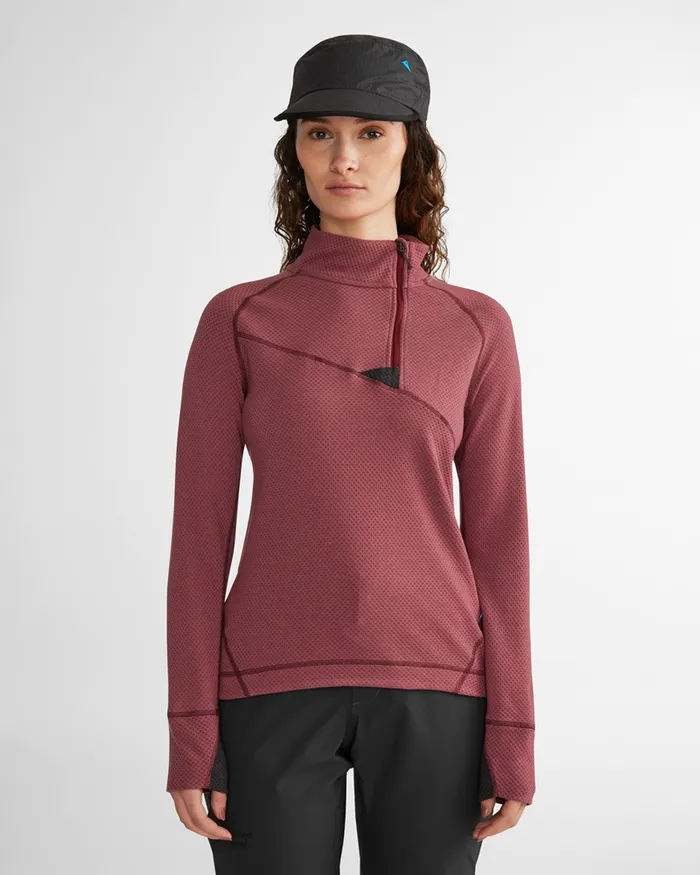 Huge Norna Half Zip Mid Layer Monkshood Blue Women Klttermusen Fleeces and Sweaters