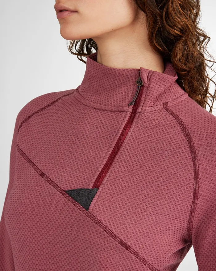 Huge Norna Half Zip Mid Layer Ravenburnt Russet Women Klttermusen Fleeces and Sweaters