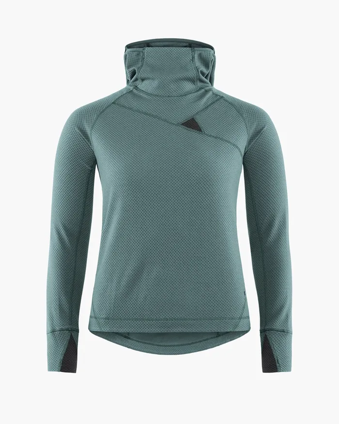 Huge Norna Mid Layer Hoodie Frost Green Women Klttermusen Fleeces and Sweaters Huge Norna Mid Layer Hoodie Frost Green Women Klttermusen Fleeces and Sweaters