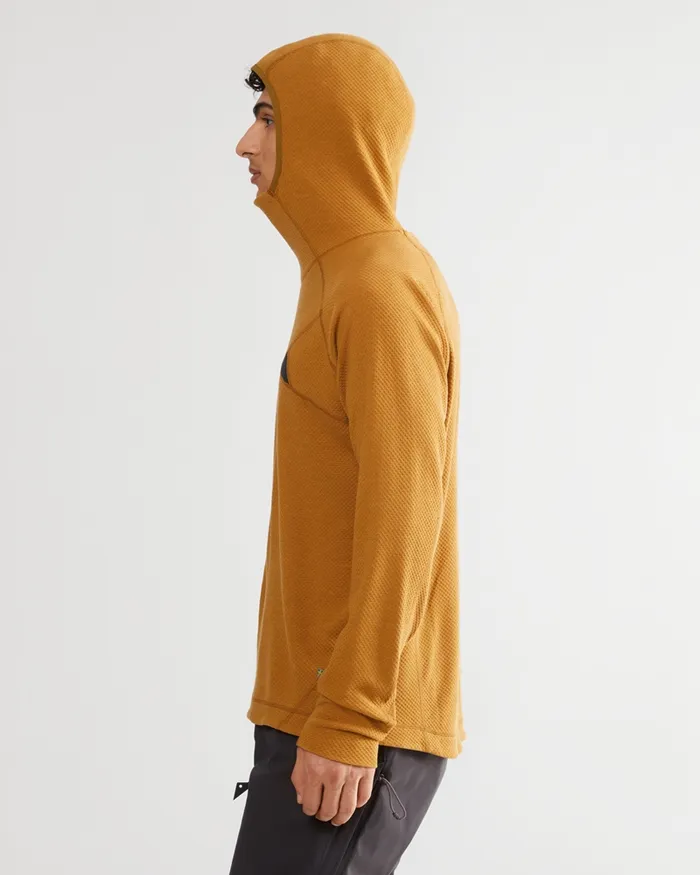 Huge Norna Mid Layer Hoodie Mustard Men Klttermusen Fleeces and Sweaters
