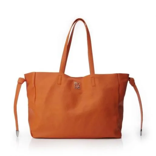 Indie Bag Orange Leather Women Moda In Pelle Tote Bags