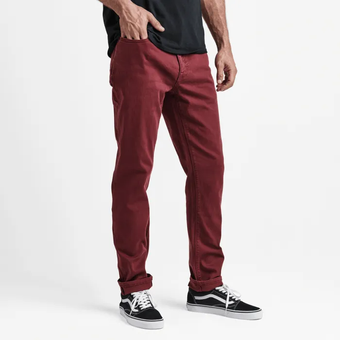 Jeans Men Roark HWY 133 Slim Fit Broken Twill Jeans Maroon 2
