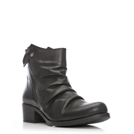 Kaiit Black Leather Women Moda In Pelle Ankle Boots