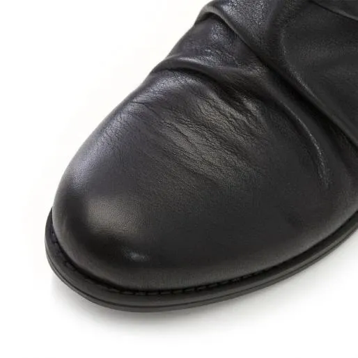 Kaiit Black Leather Women Moda In Pelle Ankle Boots