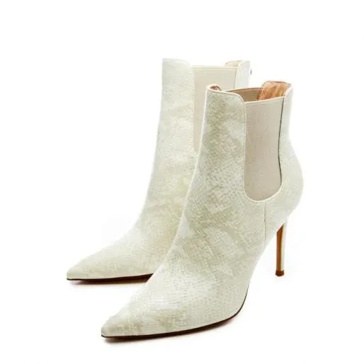 Katerina Cream Snake Print Women Moda In Pelle Ankle Boots Katerina Cream Snake Print Women Moda In Pelle Ankle Boots