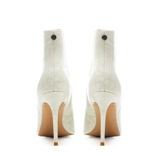 Katerina Cream Snake Print Women Moda In Pelle Ankle Boots Katerina Cream Snake Print Women Moda In Pelle Ankle Boots