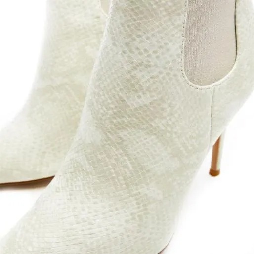 Katerina Cream Snake Print Women Moda In Pelle Ankle Boots Katerina Cream Snake Print Women Moda In Pelle Ankle Boots