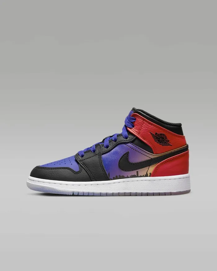 Kids Air Jordan 1 Mid Ss Concorduniversity Redpsychic Purpleblack Nike Jordan