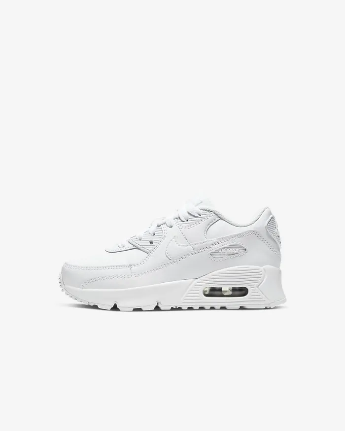 Kids Air Max 90 Ltr Whitemetallic Silverwhitewhite Nike Lifestyle