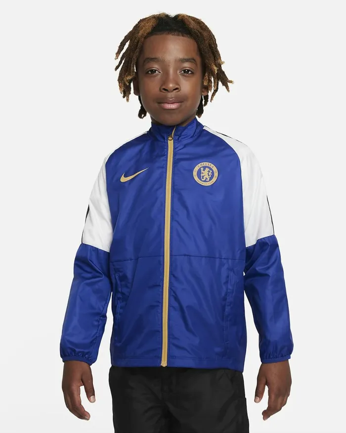 Kids Chelsea FC Repel Academy Awf Rush Bluewhitepitch Blueclub Gold Nike Jackets