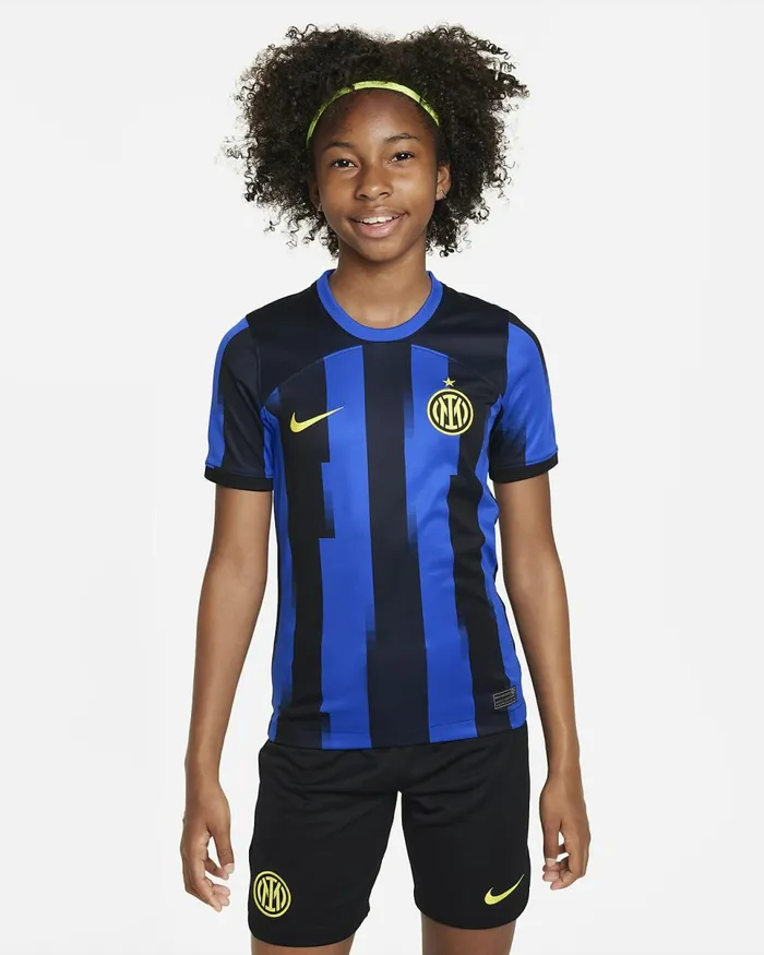 Kids Inter Milan 202324 Stadium Home Lyon Blueblackvibrant Yellow Nike Tops And TShirts Kids Inter Milan 202324 Stadium Home Lyon Blueblackvibrant Yellow Nike Tops And TShirts
