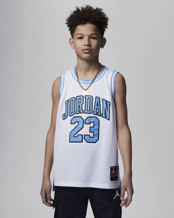 Kids Jordan 23 Jersey Whiteuniversity Blue Nike Tops And TShirts