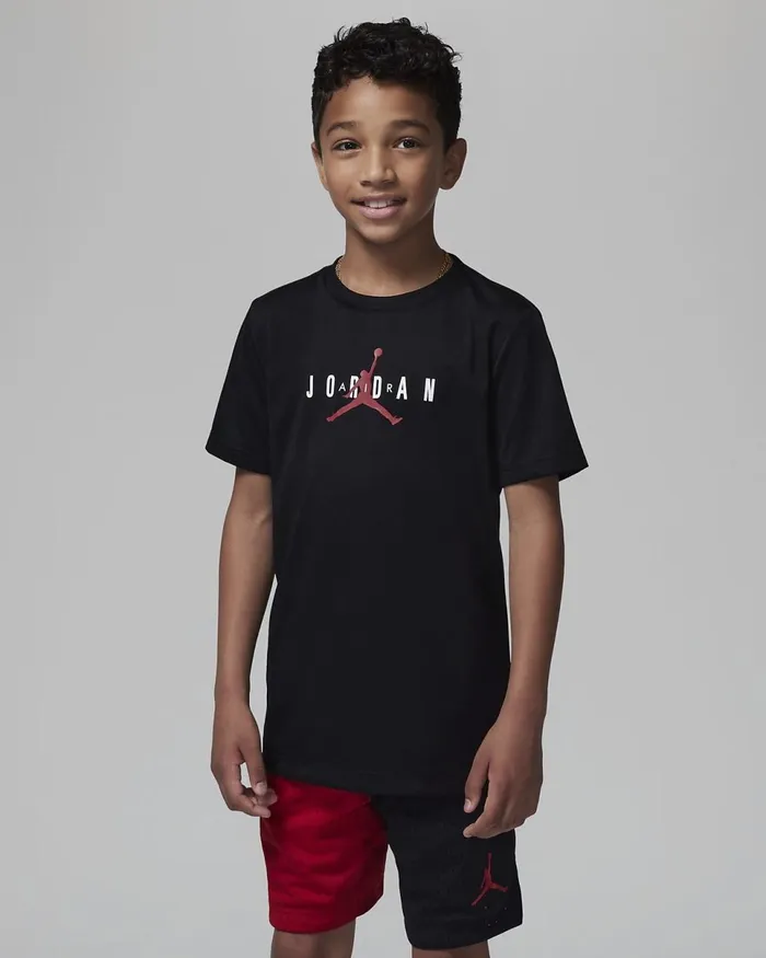 Kids Jordan Jumpman Sustainable Graphic Tee Black Nike Tops And TShirts