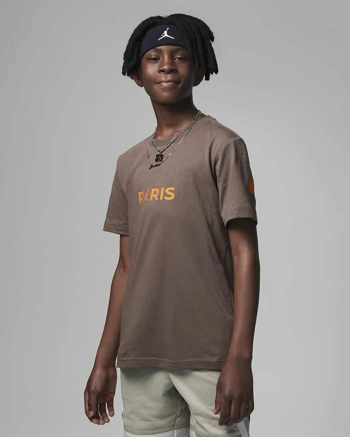 Kids Jordan Paris SaintGermain Wordmark Tee Palomino Nike Tops And TShirts