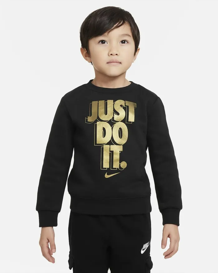 Kids Just Do It Gifting Crew Neck Black Nike Hoodies And Sweatshirts