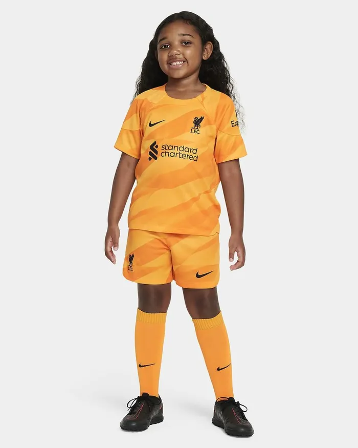 Kids Liverpool FC 202324 Goalkeeper Taxivivid Orangeblack Nike Sport Clothing