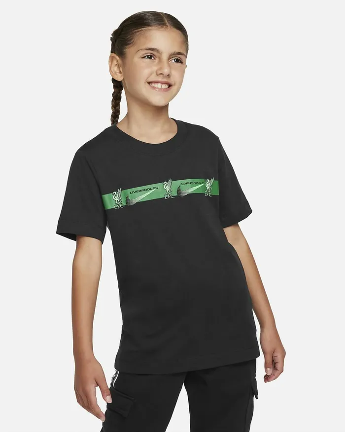 Kids Liverpool FC Black Nike Tops And TShirts