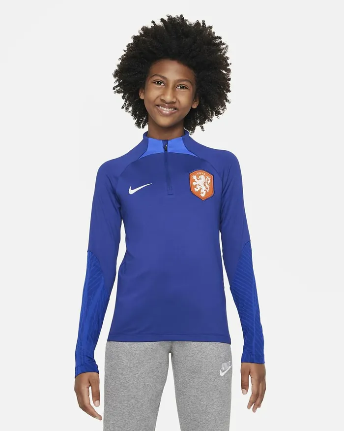 Kids Netherlands Strike Deep Royal Bluehyper Royalwhite Nike Tops And TShirts