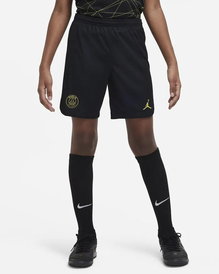Kids Paris SaintGermain 202223 Stadium Fourth Blacktour Yellowtour Yellow Nike Sport Clothing