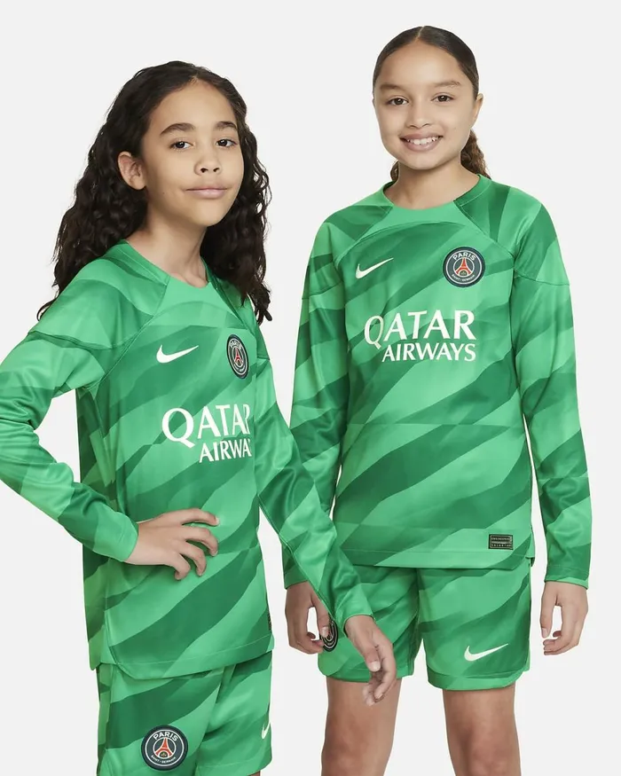 Kids Paris SaintGermain 202324 Stadium Goalkeeper Stadium Greenstadium Greenmalachitewhite Nike Tops And TShirts