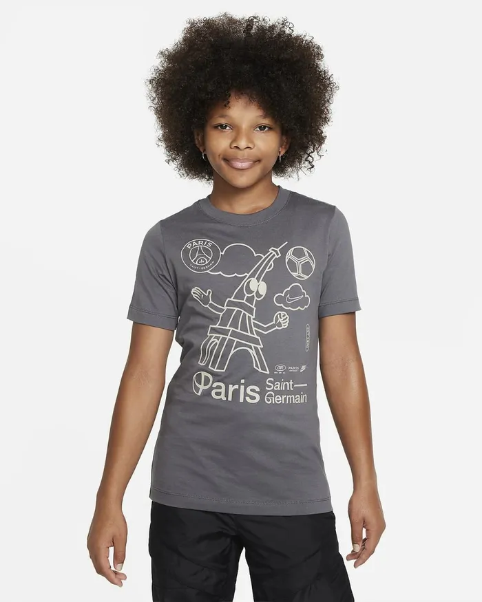 Kids Paris SaintGermain Air Iron Grey Nike Tops And TShirts